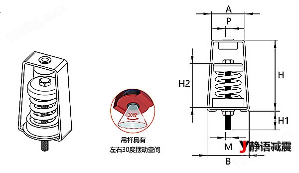 上海静语吊式HSR型弹簧阻尼减震器结构图